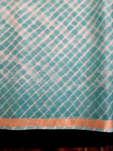 Kotah Silk Leheriya Saree with Zari Border