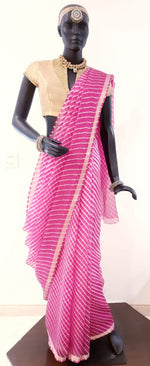 Load image into Gallery viewer, Kotah Silk Leheriya Saree with Zari Border
