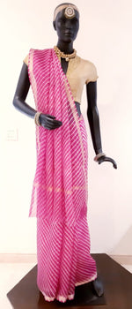 Load image into Gallery viewer, Kotah Silk Leheriya Saree with Zari Border
