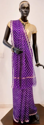 Load image into Gallery viewer, Kotah Silk Leheriya Saree with Zari Border
