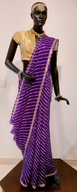 Load image into Gallery viewer, Kotah Silk Leheriya Saree with Zari Border
