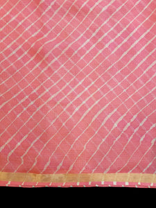 Kotah Silk Leheriya Saree with Zari Border