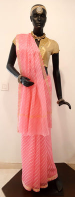 Load image into Gallery viewer, Kotah Silk Leheriya Saree with Zari Border
