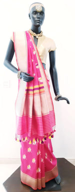 Load image into Gallery viewer, Benaras Silk Pushkar Silver / Gold Design Saree
