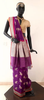 Load image into Gallery viewer, Benaras Silk Elephant Motif Saree
