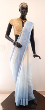 Load image into Gallery viewer, Kotah Silk 3 Shade Ombre Saree with Embroidered Chawal Tanka Border
