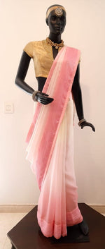Load image into Gallery viewer, Kotah Silk 3 Shade Ombre Saree with Embroidered Chawal Tanka Border

