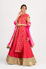 Load image into Gallery viewer, Kota Silk Gota Patti Lehenga and Chiffon Dupatta
