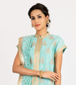 Load image into Gallery viewer, Gota Patti Embroidery Tunic With Woven Chanderi Skirt and Foil Print Dupatta
