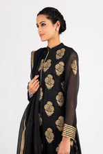 Load image into Gallery viewer, Kota Silk Gold Khadi Print Buta With Dori Embroidery
