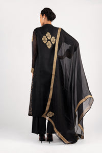 Kota Silk Gold Khadi Print Buta With Dori Embroidery