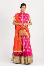 Load image into Gallery viewer, Kota Silk Gota Patti Fuchsia Lehenga
