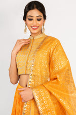 Load image into Gallery viewer, Kota Silk Orange Embroidered Lehenga on order Only
