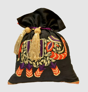 Dupion Silk Elephant Design Potli
