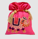 Load image into Gallery viewer, Dupion Silk Elephant Design Potli
