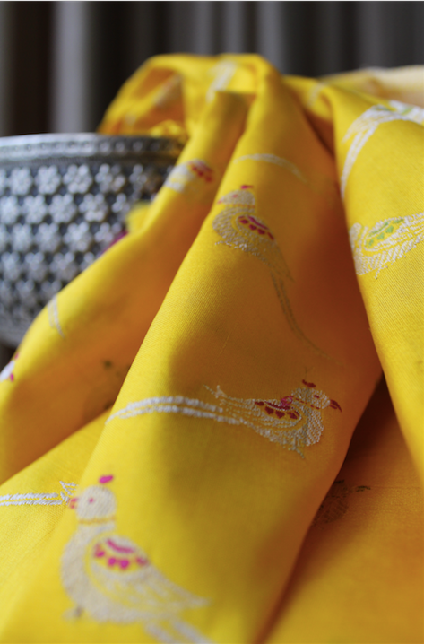 Benaras Silk Parrot Motif Saree