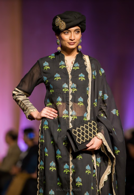 Kota Cotton Long Black Tunic with Palazzo
