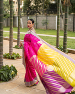 Load image into Gallery viewer, Benaras Silk Chaar Rang (4-colour) Palla with Zari Buti Saree
