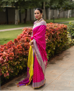 Load image into Gallery viewer, Benaras Silk Chaar Rang (4-colour) Palla with Zari Buti Saree
