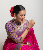Load image into Gallery viewer, Benaras Silk Chaar Rang (4-colour) Palla with Zari Buti Saree
