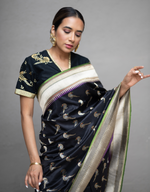 Load image into Gallery viewer, Benaras Silk Parrot Jaal Saree
