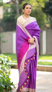 Benaras Silk Perching Bird Saree