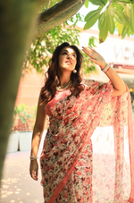Load image into Gallery viewer, Kota Silk Floral Jaal Digital Print Saree
