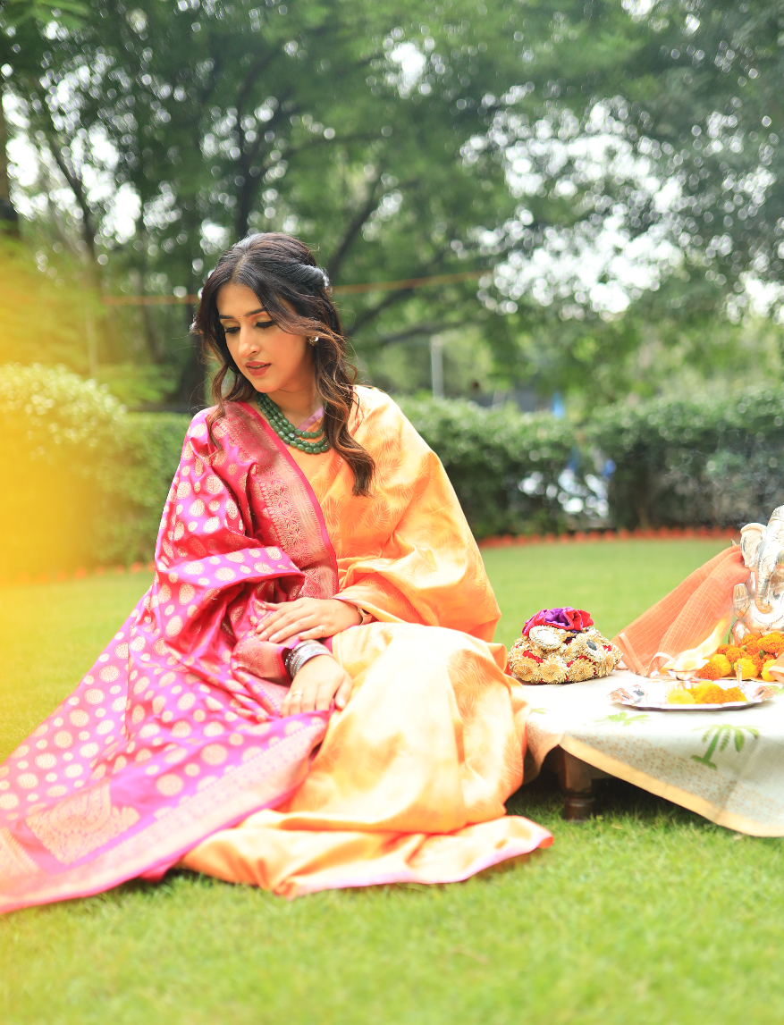 Manushi Chhillar in our Banarasi Satin Tropical....