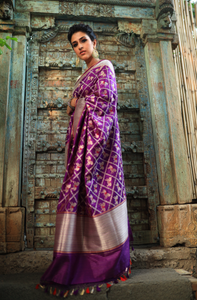 Benaras Silk Chetak Jaal Red Saree