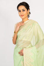 Load image into Gallery viewer, Kota Silk Jade Design Resham Border Saree
