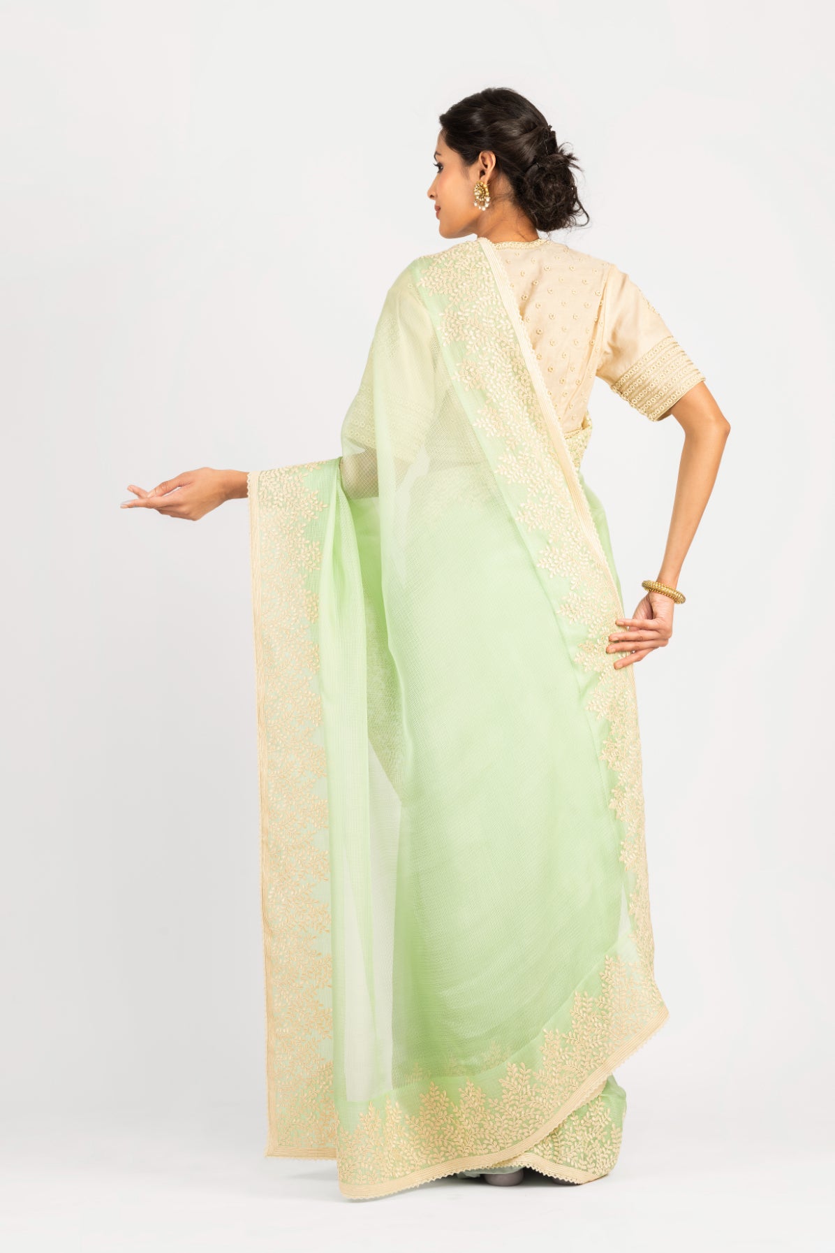 Kota Silk Jade Design Resham Border Saree