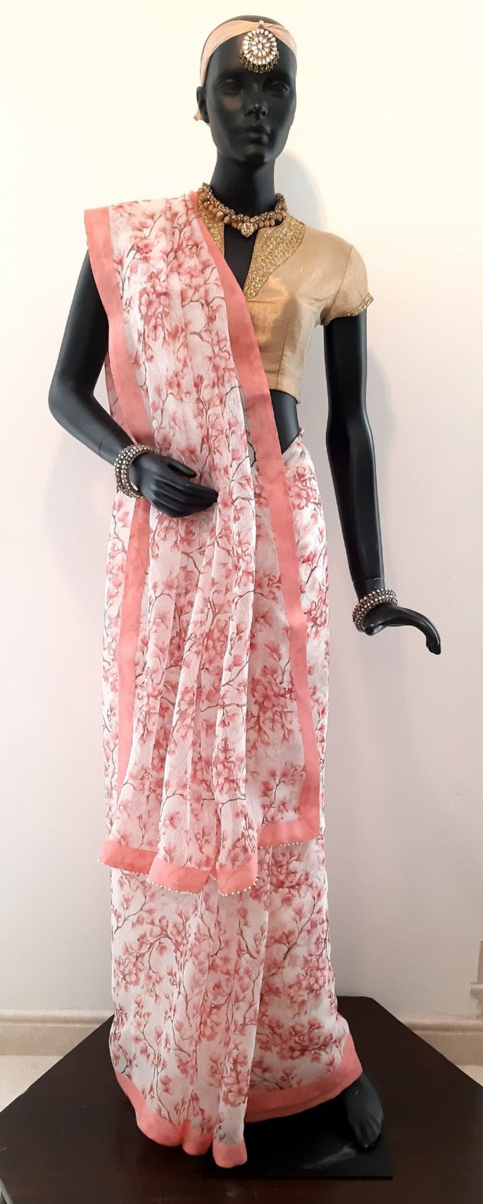 Kota Silk Floral Jaal Digital Print Saree