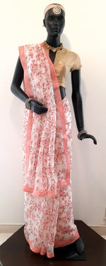 Load image into Gallery viewer, Kota Silk Floral Jaal Digital Print Saree
