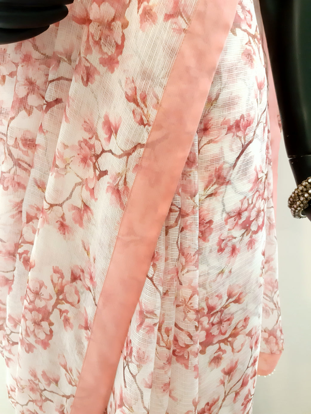 Kota Silk Floral Jaal Digital Print Saree