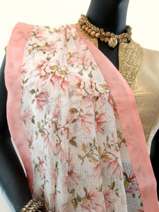 Kota Silk Floral Jaal Digital Print Saree