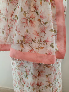 Kota Silk Floral Jaal Digital Print Saree
