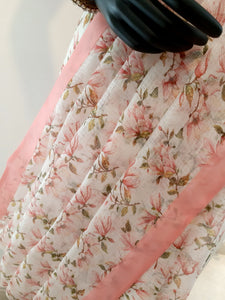 Kota Silk Floral Jaal Digital Print Saree