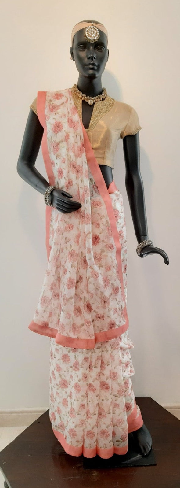 Kota Silk Floral Jaal Digital Print Saree