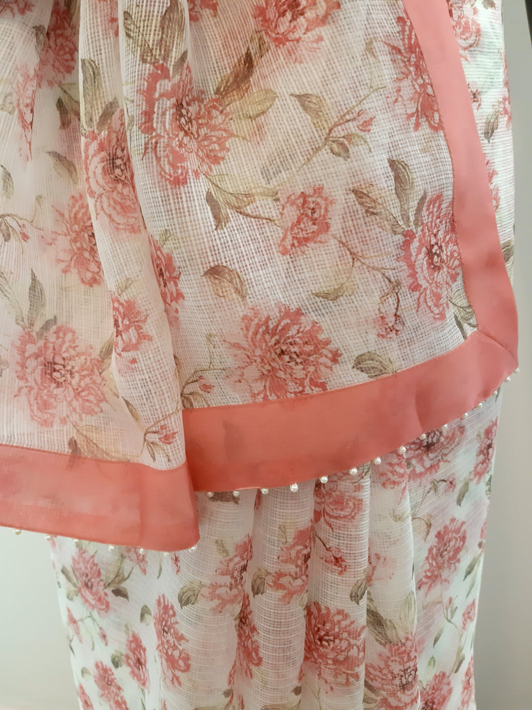 Kota Silk Floral Jaal Digital Print Saree