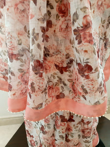 Kota Silk Floral Jaal Digital Print Saree