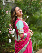 Load image into Gallery viewer, Woven Chanderi Lehenga Small Mughal Buti Embroidery with Gota Dupatt

