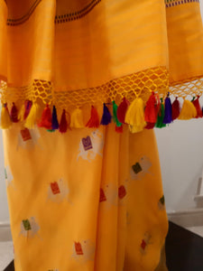 Benaras Silk Pushkar Silver / Gold Design Saree