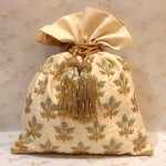 Load image into Gallery viewer, Dupion Silk Phool Patti Design Potli
