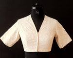 Load image into Gallery viewer, Tissue Chanderi Leaf Design Applique Off White
