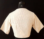 Load image into Gallery viewer, Tissue Chanderi Leaf Design Applique Off White
