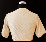 Load image into Gallery viewer, Tissue Chanderi Resham Herringbone Diagonal Embroidery Off White Blouse

