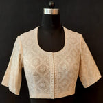 Load image into Gallery viewer, Tissue Chanderi Chikankari Kyarian Design Off White Blouse

