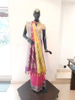 Load image into Gallery viewer, Benaras Silk Chaar Rang (4-colour) Palla with Zari Buti Saree
