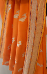 Load image into Gallery viewer, Benaras Silk Matsya Design Saree
