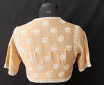 Load image into Gallery viewer, Tissue Chanderi Pearl &amp; Resham Flower Beige Blouse
